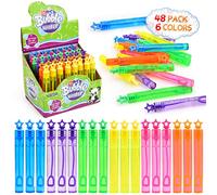 Fegalop 48PCS Mini Bubble Wand,Bubble Party Favors Assortment Toys,Themed Birthday, Halloween, Goodie Bags, Carnival Prizes, Wedding, Bubble Maker Toys for Kids,Outdoor Gifts for Girls & Boys