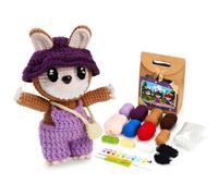 Fegat Crochet Kit for Beginners, Animal Knitting Kits Beginner with Step-by-Step Video Tutorials and English Instructions, Crochets Starter Kit with Yarn Hooks Needles for Adults DIY Craft