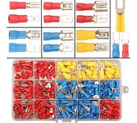 Feggizuli 330pcs Crimp Connectors, 2.8mm 4.8mm 6.3mm Male and Female Spade Connector kit, 15 Types Crimp Terminals Electrical Connectors, Electrical Terminals includes Spade Ring Fork Wire Connectors