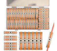 Feggizuli 35pcs Lever Wire Connectors - 1 Conductor Compact Electrical Connectors, 1 to 1 Inline Quick Connect Butt Terminals for DIY Splicing