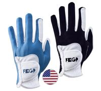 FEGP GOLF Golf Glove Men Left Hand Japanese Faux Leather Stretch Lycra Fingers for Flexibility and Grip Comfortable Fit Durable Great for Male Golfers Size M-L-XL 2