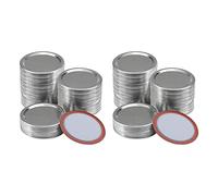 Fegtrty 200 Pcs Regular Mouth 70MM Mason Jar Canning Lids, Reusable Leak Proof Split-Type Silver Lids with Silicone Seals Rings