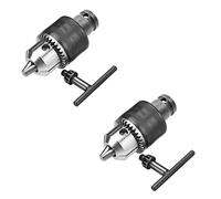 Fegtrty 2pcs 1.5-10mm 1/16 Inch - 3/8 Inch Capacity Key Drill Chuck Wrench Converter 1/2 Inch Socket Square Female Adapter