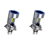 Fegtrty 2X H4 LED Headlight Bulb Motorcycle Hi/Lo Beam with Angel Eye Daytime Running Light 25W 3000LM Super Bright 6000K, 750066528
