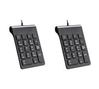 Fegtrty 2X Mini USB Wired Numeric Keypad Numpad 18 Keys Digital Keyboard for Accounting Teller Laptop Windows Android (Black)