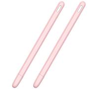 Fegtrty 2X Tablet Press Stylus Pen Protective Cover for 2 Cases Portable Soft Silicone Pencil Case Accessory Pink
