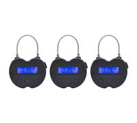 Fegtrty 3X Smart Time Lock LCD Display Time Lock USB Rechargeable Temporary Timer Padlock Travel Electronic Timer Black