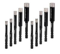 Fegtrtyoa 10-Pack Diamond Hole Saw - 1/4 Hex Shank Core Drill Bits Set, 1/4 5/16 3/8 1/2 Inch Diamonds for Ceramic