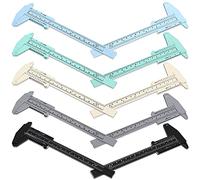 Fegtrtyoa 10 Pcs 150 mm Mini Plastic Caliper Vernier Caliper Double Scale Sliding Gauge Measuring Tool for Student Office 5 Colors