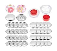 Fegtrtyoa 100 Sets Cover Button Kit with Tools,Fabric Button Making Kit,Fabric Cloth Covered Flat Back Buttons Maker Easy to Use B