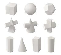 Fegtrtyoa 10Pcs 3D Geometry Sketch Drawing Model Gypsum Geometry Mold Sketch Mold for Shadow Drawing 2inch Mini Mold