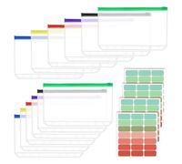 Fegtrtyoa 12pcs A5 Binder Pockets 6 Hole A5 Binder Inserts with 42 Adhesive Binder Tabs for 6 Ring Notebook Binders