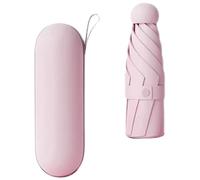 Fegtrtyoa 1pc Anti-Uv Mini Umbrella for Sunny and, Portable with Uv Coating and 6 Reinforced Ribs Pink