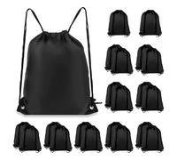 Fegtrtyoa 20Pcs Drawstring Backpack Drawstring Bags, Draw String Back Bag for Sports, Gym, Travel, Swimming, Beach Black