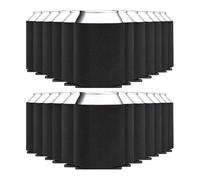 Fegtrtyoa 25 Pack Blank Can Cooler Sleeves Sublimation Blanks for Vinyl Plain Foam Can Sleeves Coolers Soda Cans Black