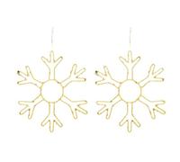 Fegtrtyoa 2PCS Christmas Snowflake Window Lights Decorations Led Snowflake Lights for Home Xmas Decor Warm Light Gold