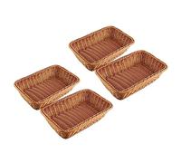 Fegtrtyoa 4 Pcs Rectangular Basket for Table or Counter Display for Bread,Fruits and Vegetables Wicker Baskets for Markets,Bakery