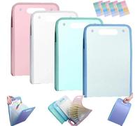 Fegtrtyoa 4PCS Extended Waterproof Folder, Vertical File Manager with Handle 13 Pocket A4 Multi-Page Portable Office Folders E