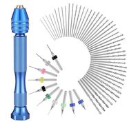 Fegtrtyoa 57 Pieces Hand Drill Bits Set 46 Pcs Pin Vise Micro Twist Drills 10 Pcs PCB Mini Cutting Bits Resin Polymer Clay Craft DIY Jewelry Blue Customer Needs