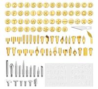 Fegtrtyoa Alphabet Template for Wood Burning Tip Letters Set 105 Pieces Including Number Symbols for Wood for Wood Burner DIY Embossing