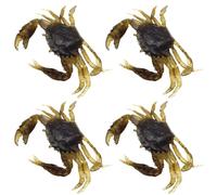 Fegtrtyoa Artificial 13cm Fishing Crab Lure Bait 4pcs 3D Simulation Luminous Sea Soft Brown