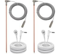 Fegtrtyoa Copper Ground Rod with 40ft Female Ground Wire Ground Rod Kit,Suitable for Ground Connection Products,with Grounding Mat