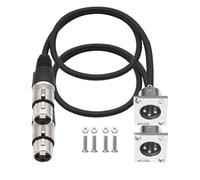 Fegtrtyoa D XLR Female to Male Cable 3 Pin Mic XLR Panel Mount Pass Through Connector for Premium Stage Box, Patch Panel, Panel Mount