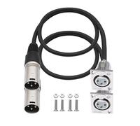 Fegtrtyoa D XLR Female to Male Cable 3 Pin Mic XLR Panel Mount Pass Through Connector for Premium Stage Box, Patch Panel, Panel Mount