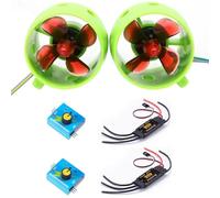 Fegtrtyoa DC 12V-24V 20A Underwater Jet Boat Thruster Engine 4 Blade CW CCW Motor for DIY RC Robot Decoy Nest Boat Submarine