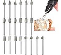 Fegtrtyoa Diamond Coated Rotary Burr Set-20Pcs 120 Grit 1/8" Shank Diamond Grinding Bits-Fits Most Rotary Tools, Jewelry Making