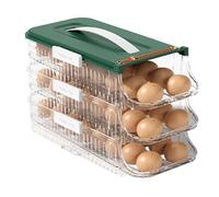 Fegtrtyoa Egg Holder for Refrigerator Rolling Egg Organizer Egg Container Saving Egg Roller Dispenser Stackable Fridge Tray Green