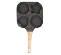 Fegtrtyoa Egg Multi-Shape Breakfast Pan with Non-Stick, Detachable Handle for Stove, Cute Pancake Pan for Family Use Black