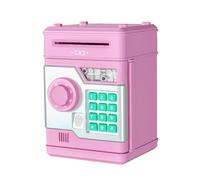 Fegtrtyoa Electronic Piggy Bank ATM Password Money Box Safe Smart Fingerprint Automatic Banking Kids Gift Money Box Pink