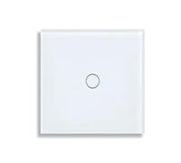 Fegtrtyoa EU 1Gang 2Way Touch Switch Dual Control Tempered Glass Panel Stair Staircase Bedroom Sensor Switch No Need WI-FI White