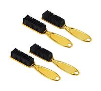 Fegtrtyoa Fade Brush Comb Scissors Cleaning Brush Barber Shop Skin Fade Vintage Oil Shape Carving Cleaning Brush Gold 4PC