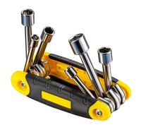 Fegtrtyoa Folding Socket Wrench Set 6 in 1 Multi Functional Hex Spanner Hex Nut Driver Set Torx Key Wrench Tool Tamper Proof 5-12mm