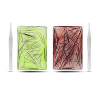 Fegtrtyoa For Adults Hair Pulling Decompression Toy 2 Pack Silicone Picking Pad with Tweezers Skin Picking Tools