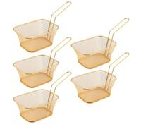 Fegtrtyoa Frying Basket Mini French Fries Frying Basket Square Oil Filter Frying Basket Snack Tableware Basket Large