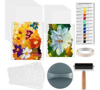 Fegtrtyoa Gel Printing Plate Kit with 8" X 10", 5" X 7" Gelatin Printmaking Paper-Acrylic Paint for Art
