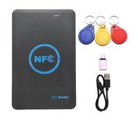 Fegtrtyoa HID Duplicator 5-Band NFC Smart Chip Reader/Writer+ 3X CUID Keychain 125K 13.56M Copier Tag Clone ID IC Keychain Key Copy