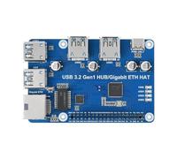 Fegtrtyoa HUB Splitter Eth 3 X USB 3.2 Gen1 Ports 1 X Gigabit Ethernet Expansion Board, HUB HAT Network Adapter No Driver Needed