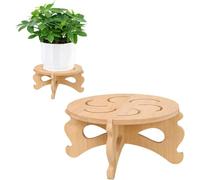Fegtrtyoa Indoor Plant Stand 2Pcs, Bamboo& Wood Stand, Stable Design, No Screws Needed Outdoor Plant Pot Holder