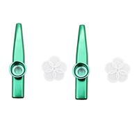 Fegtrtyoa Kazoo Aluminum Alloy Metal with 10 Pcs Gifts Flute Diaphragm for Children Music-Lovers-Green