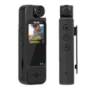 Fegtrtyoa Law Enforcement 1080p Recording Device Infrared Night Vision Camera Function with Embedded Screen Mini Back Clip for Security Evidence