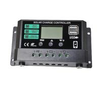 Fegtrtyoa LCD Solar Controller 12V/24V 30A Photovoltaic Charging Controller with DC Hole USB Input