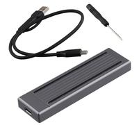 Fegtrtyoa M.2 SSD HDD Enclosure NVMe NGFF Dual Protocol HDD Enclosure RGB Cool Light Multi-Function Convenient HDD Enclosure