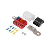 Fegtrtyoa M10 100A 32V 4 Circuit Kit Blade Fuse Block Battery Terminal Mount Busbar Boating Equipment for Car Yacht Truck