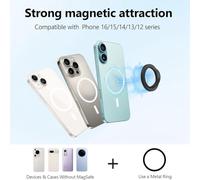 Fegtrtyoa Magnetic Silicone Ring Grip Holder for Phones, Soft& Portable, Rotating Finger Loop Design Bracket White