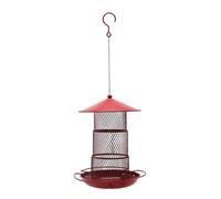 Fegtrtyoa Metal Outdoor Bird Feeder Bird Food with Roof Container Courtyard Hanging Bird Feeder Easy Install