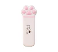 Fegtrtyoa Mini Cat Storage Box - Portable, Multi-Functional Three-Grid Organizer for Medicine, Jewelry, and Small Items Light Pink